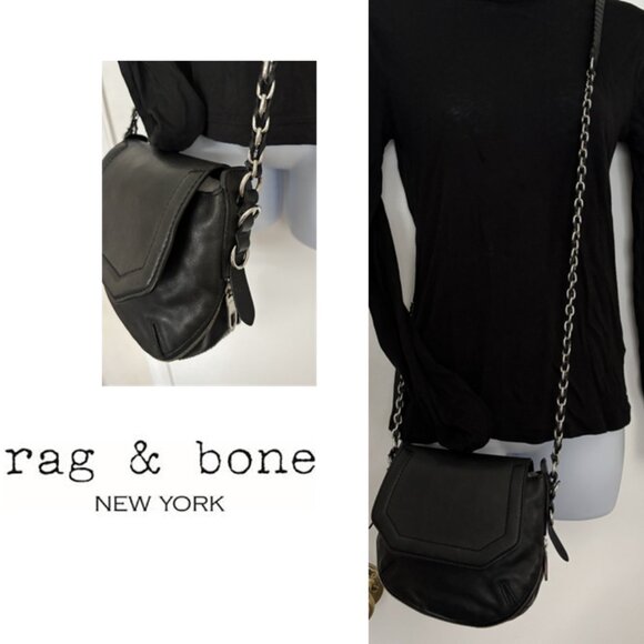 Rag & Bone Crossbody Mini Flap Chain Hobo Bag in Black - Picture 1 of 11